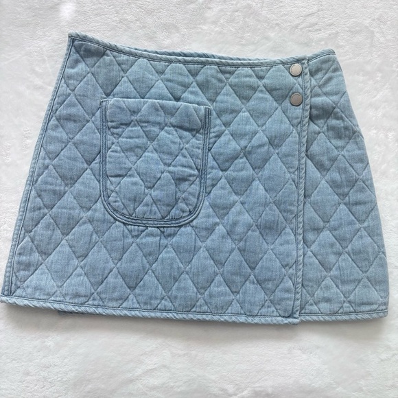 Blank NYC Dresses & Skirts - BLANK NYC Skirt Quilted Wrap Denim Blue Mini Skirt—NWT—28